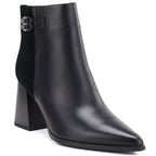 Women's black leather high-heeled ankle boots D&A S.Barski CR62-3477