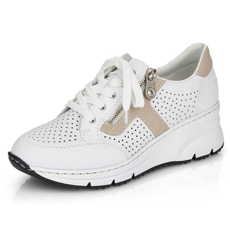 Rieker W N6304-80 white leather wedge shoes Footwear/Lifestyle/Rieker Your Sports Performance