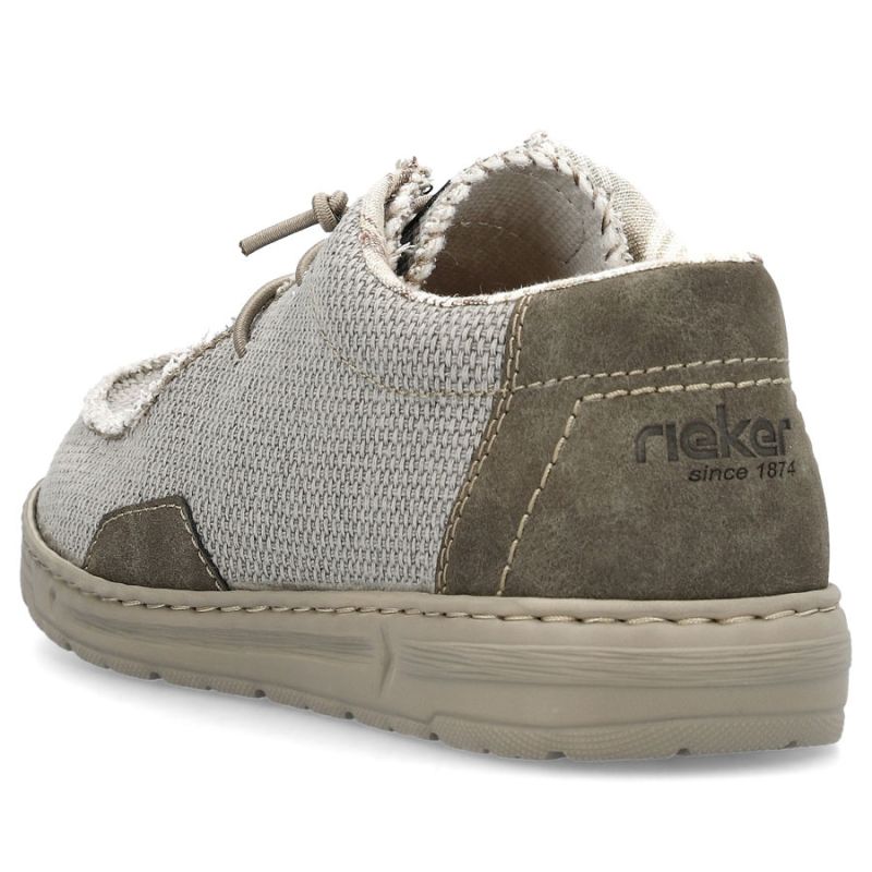 Men's lace-up loafers, gray, Rieker 08600-63 Rieker