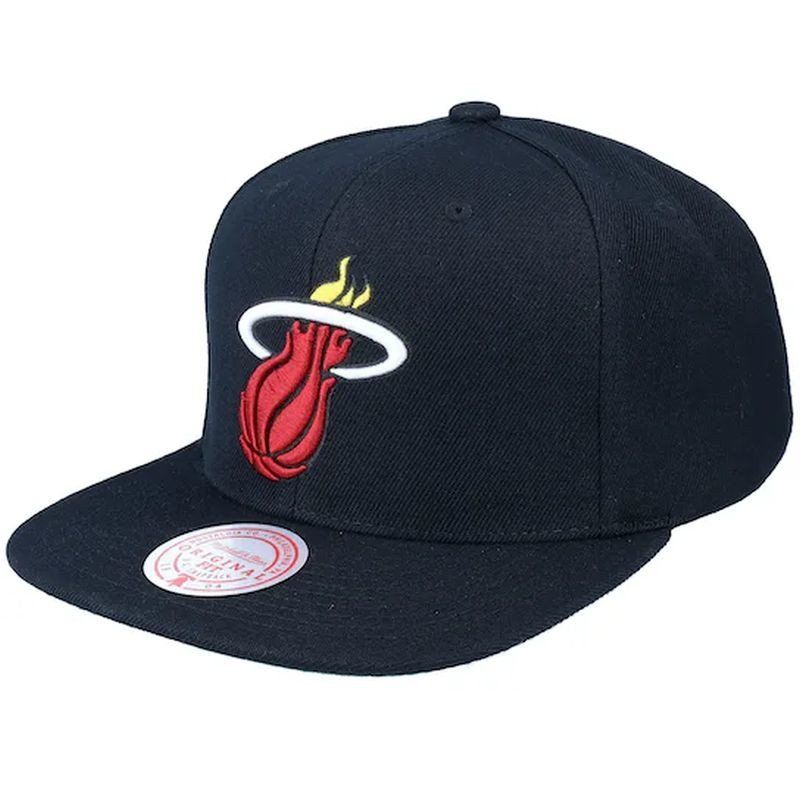 Mitchell & Ness NBA Miami Heat Top Spot Snapback Hwc Heat Cap HHSS2976-MHEYYPPPBLCK Clothing/Basketball/Mitchell & Ness Your Sports Performance