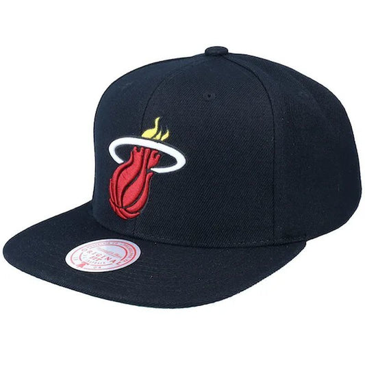Mitchell & Ness NBA Miami Heat Top Spot Snapback Hwc Heat Cap HHSS2976-MHEYYPPPBLCK Clothing/Basketball/Mitchell & Ness Your Sports Performance