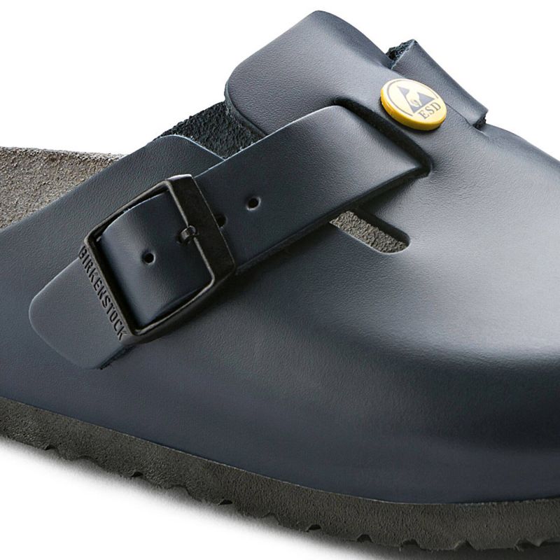 Women's Birkenstock Boston ESD Blue clogs natural leather narrow slippers (0061388) Footwear/Lifestyle/Brinkenstock/Klapki/chodaki Birkenstock