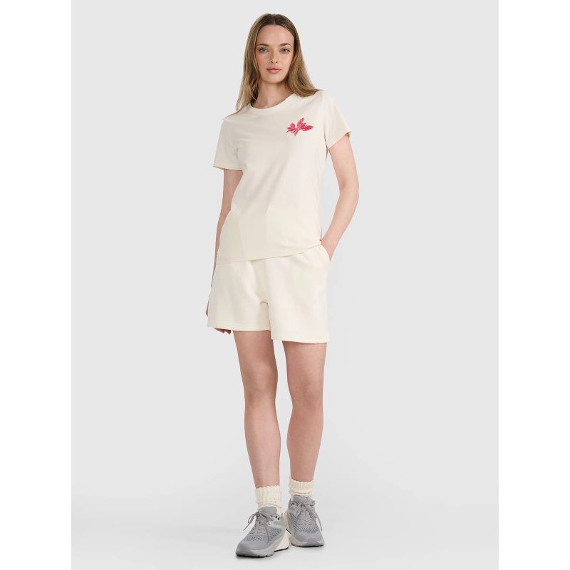 Women's regular printed T-shirt 4F 4FRSS25TTSHF2693-11S *Kategoria tymczasowa Your Sports Performance
