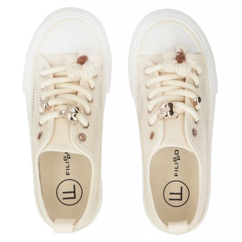Women's mesh sneakers on the platform, beige, Filippo DTN7855 Filippo