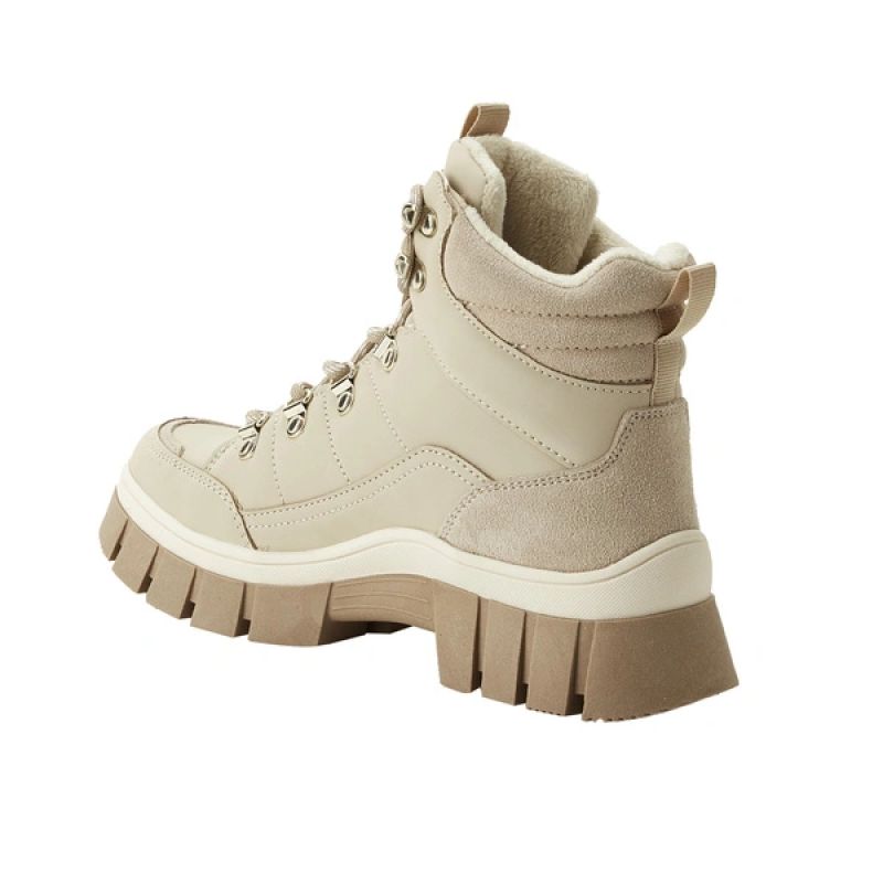 Lee Cooper women's winter boots beige insulated ankle boots