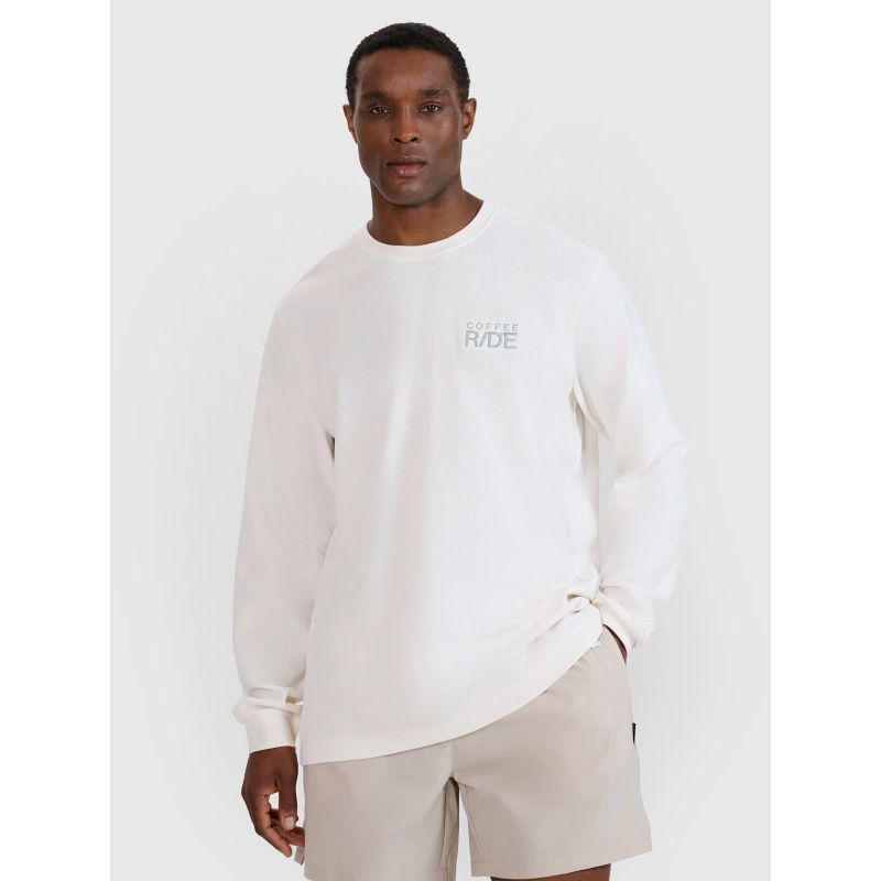 Men's oversize longsleeve with print 4F 4FWSS25TLONM390-11S *Kategoria tymczasowa Your Sports Performance