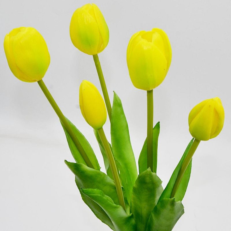 BOUQUET OF 5 YELLOW TULIPS 39 CM LIKE LIFE SPRING DECORATION Home and Garden/Equipment Your Sports Performance