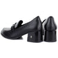 Women's leather lords shoes with heels, black, Vinceza 18116 Vinceza