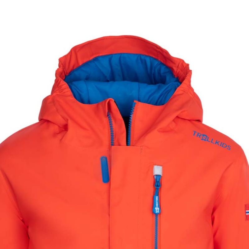 Trollkids Kids Hallingdal Jacket Outdoor Orange/Navy (226-705) In preparation Your Sports Performance