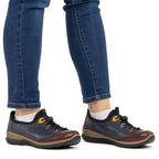 Rieker N3271-35 women's comfortable slip-on navy blue shoes