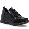 Women's wedge sneakers black Remonte Rieker D0T22-03