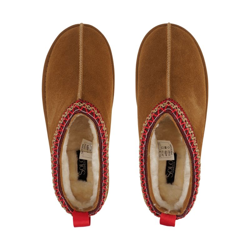 Women's leather shoes Solo Soprani Couture Sabot fur Hugh Platform light brown SSW421P22 51 In preparation Your Sports Performance