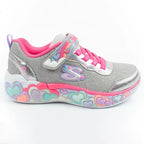 Skechers S Lights LED Children's Velcro Shoes for Girls Gray Skechers