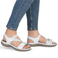 Comfortable women's sandals with Velcro and elastic bands, white Rieker 64870-81 Rieker