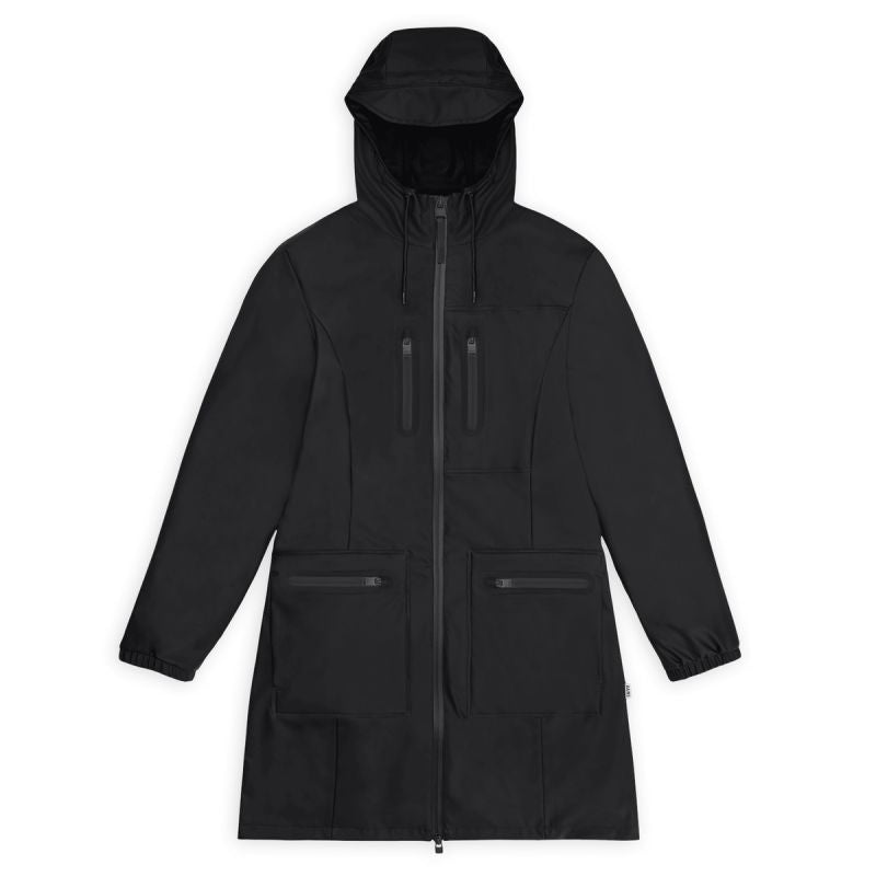 Rains Women's Cargo Curve Jacket W3 12050 01 Black Raincoat Clothing Your Sports Performance