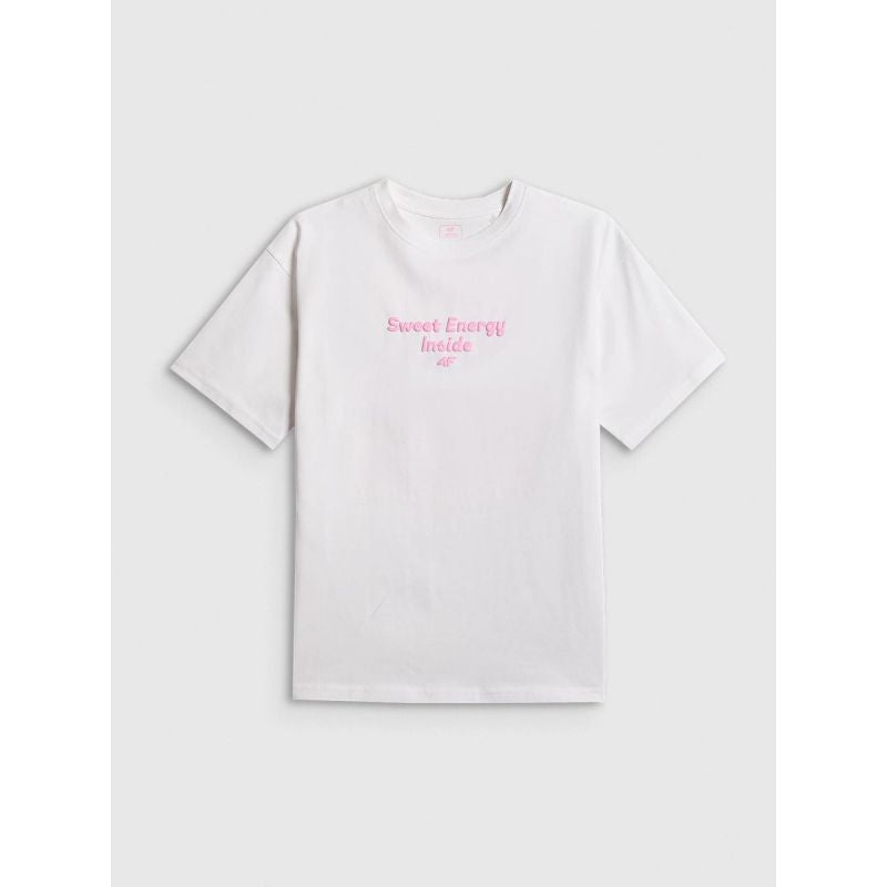Girls' loose T-shirt with print 4F 4FJRSS26TTSHF3825-10S 4f