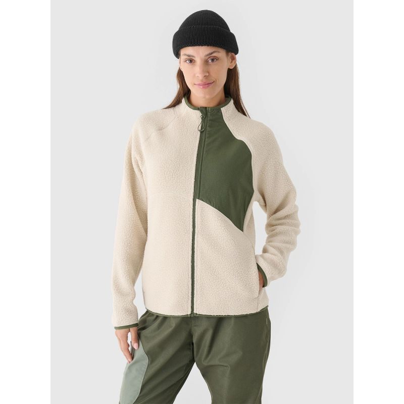 Women's sherpa fleece with stand-up collar 4F 4FRAW24TFLEF362-12S *Kategoria tymczasowa Your Sports Performance