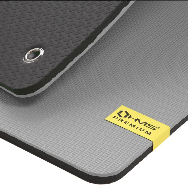HMS Premium MFK08 gray club fitness mat with holes In preparation Your Sports Performance