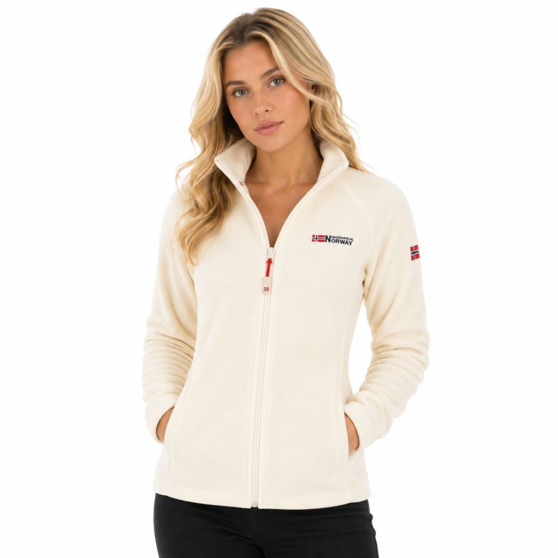 Geographical Norway Women’s Fleece Jacket TUG FZ OFF WHITE DB LADY 268 (WA1722F/GN-OFF WHITE)