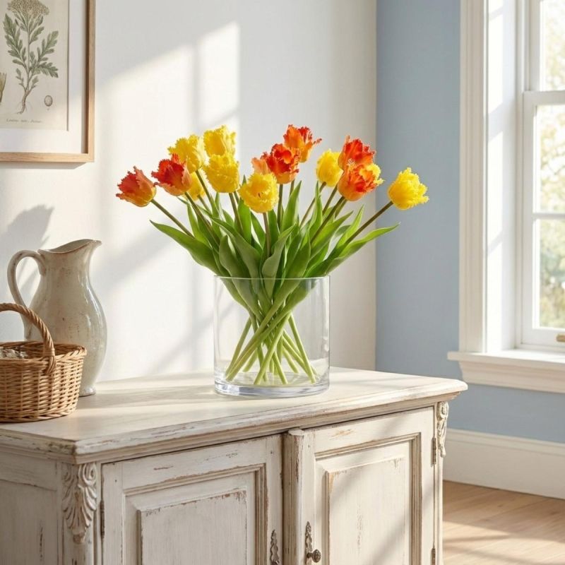 ORANGE TULIP 38CM LIFE-LIKE SPRING DECORATION Home and Garden/Equipment Your Sports Performance
