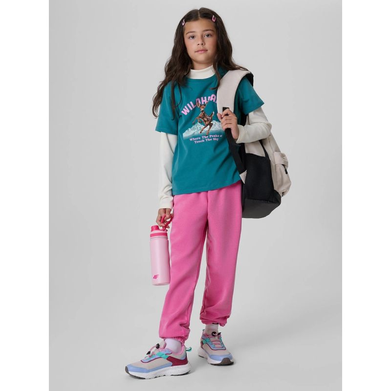 Regular T-shirt with print for girls 4F 4FJKAW26TTSHF4428-46S