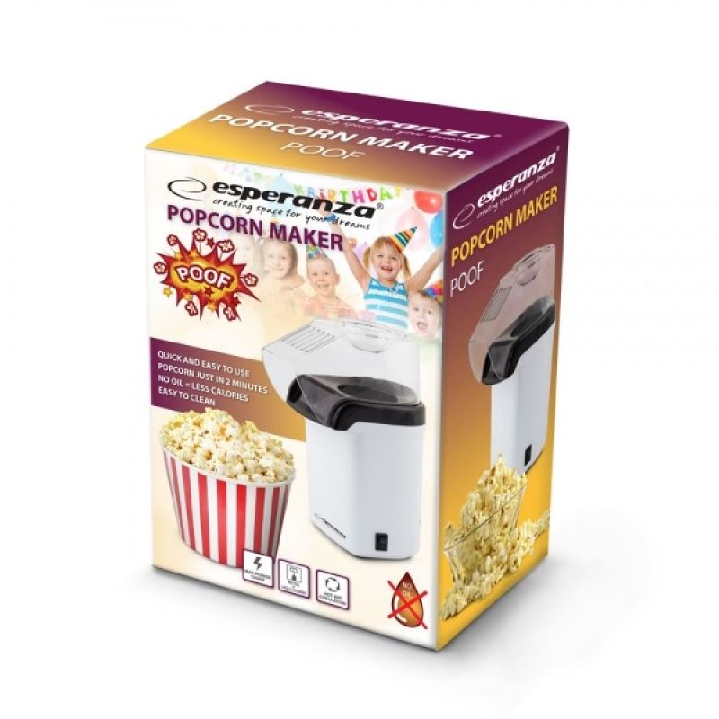 Esperanza Poof EKP005W popcorn maker (1200W; white) AGD - Produkty/Automaty do popcornu Your Sports Performance