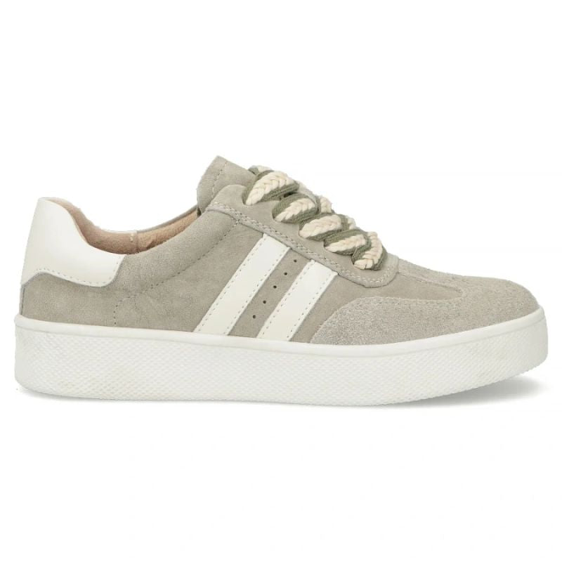 Women's leather sneakers on the platform in khaki Filippo DP7512 Filippo
