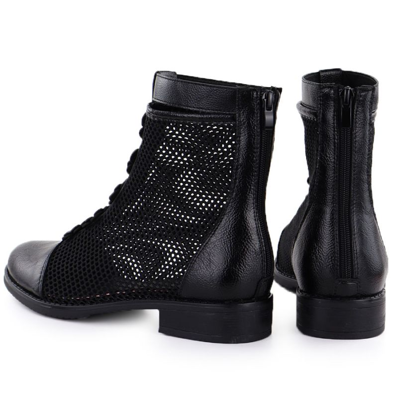 Women's mesh ankle boots with flowers, black, Jezzi 130 To be categorized Your Sports Performance