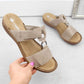 Comfortable Rieker W RKR681 beige flip-flops Footwear/Lifestyle/Rieker Your Sports Performance