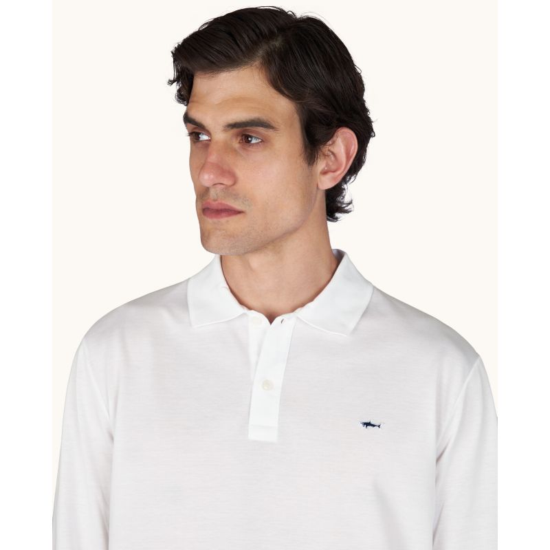 Men's cotton polo shirt Paul&Shark white 99311003-10 - classic, elegant