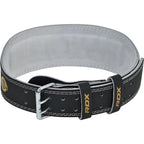 4" GOLD LEATHER BODYBUILDING BELT FOR EXERCISES - RDX S RDX - Pozostałe Your Sports Performance