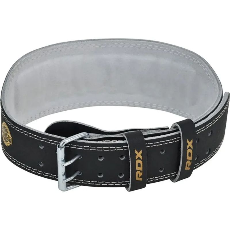 4" GOLD LEATHER BODYBUILDING BELT FOR EXERCISES - RDX S RDX - Pozostałe Your Sports Performance