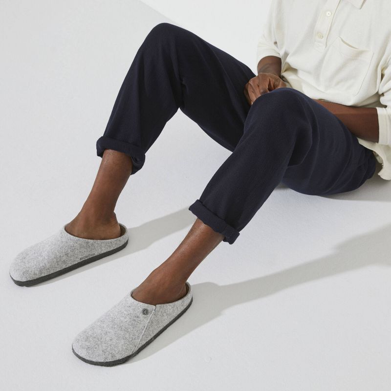 Birkenstock Zermatt Cozy Home Light Gray Wool Felt Slippers Regular Wide (1015080) In preparation Your Sports Performance