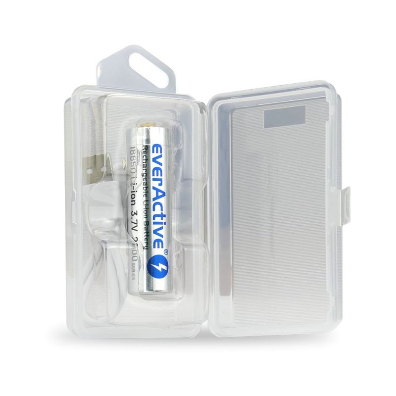 EVERACTIVE BATTERY EVERACTIVE 18650 3.7V LI-ION 2600MAH MICRO USB WITH PROTECTION BOX EV18650-26M Baterie, akumulatorki i ładowarki/Akumulatorki Your Sports Performance