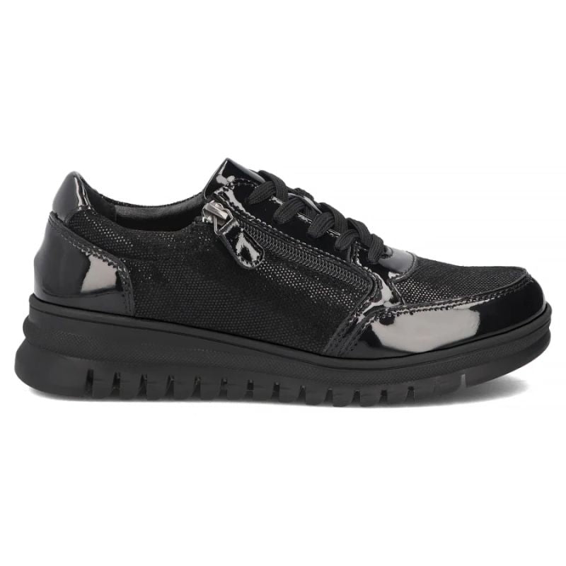 Filippo DP8105 patent leather wedge shoes in black