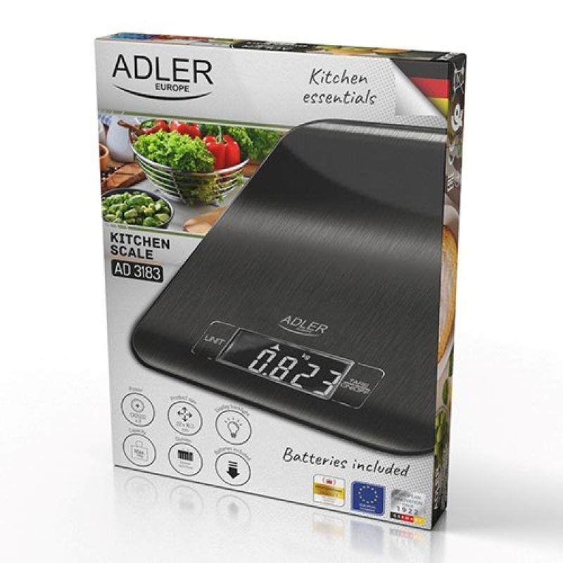 ADLER AD 3183b kitchen scale black AGD - Produkty/Wagi kuchenne Your Sports Performance