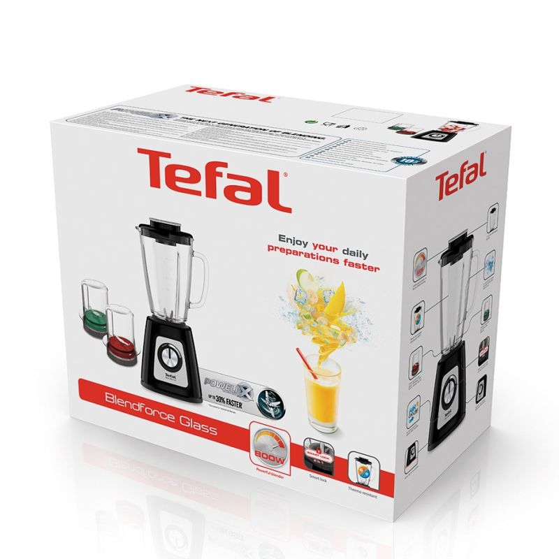 TEFAL BL438831 BlendForce Tabletop Blender, 800 W, jug material: plastic, jug capacity: 1.25 L, ice crushing, color: black AGD - Produkty/Miksery / Blendery Your Sports Performance