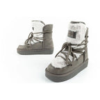 D.Franklin women's winter snow boots, fashionable fur lining, gray D.Franklin