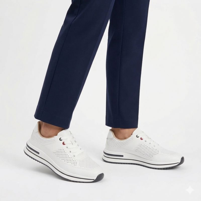 Women's leather openwork shoes, white Filippo DP7608/26 WH Filippo