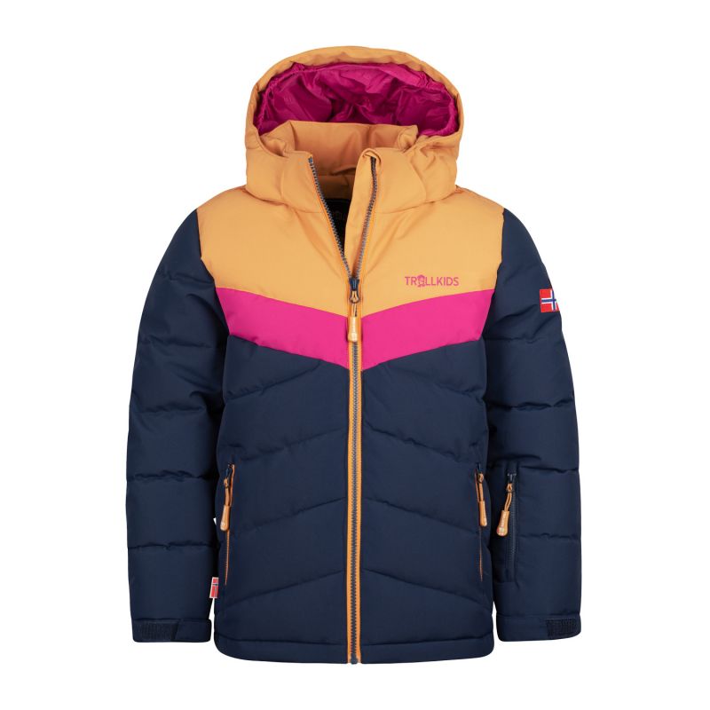 Trollkids Girls Gryllefjord Jacket insulated winter jacket with hood, navy blue (461-165) In preparation Your Sports Performance
