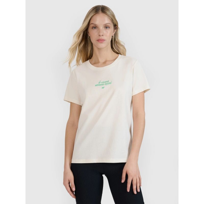 Women's regular printed T-shirt 4F 4FRSS25TTSHF2786-11S *Kategoria tymczasowa Your Sports Performance