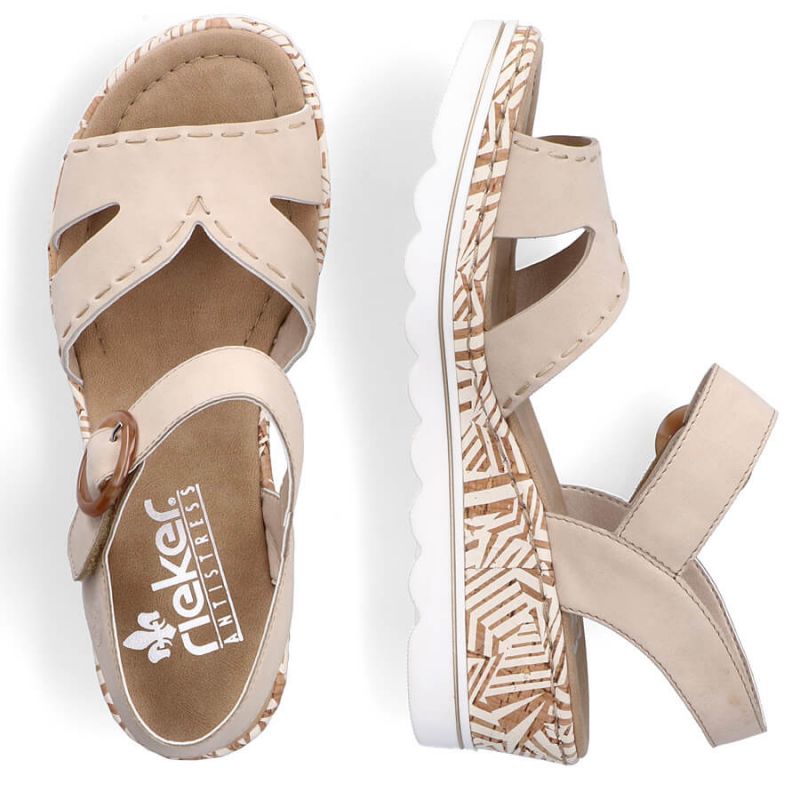 Comfortable wedge sandals Rieker W RKR595, beige Footwear/Lifestyle/Rieker Your Sports Performance