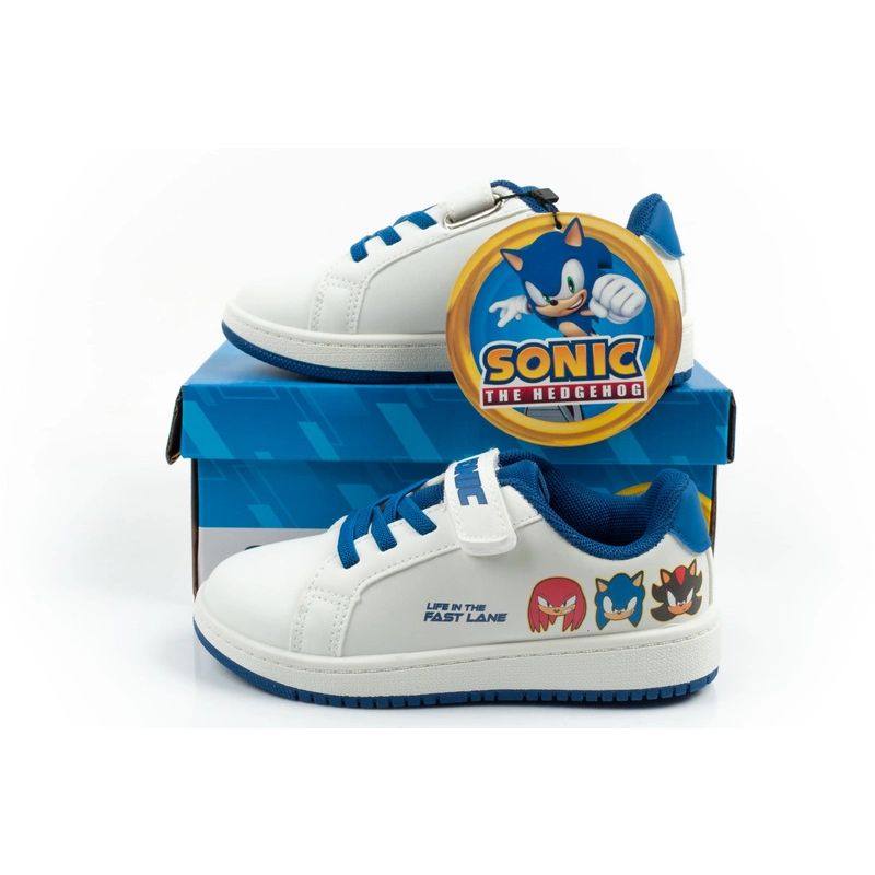 Leomil children's sports shoes Sonic sneakers lightweight with velcro white Leomil
