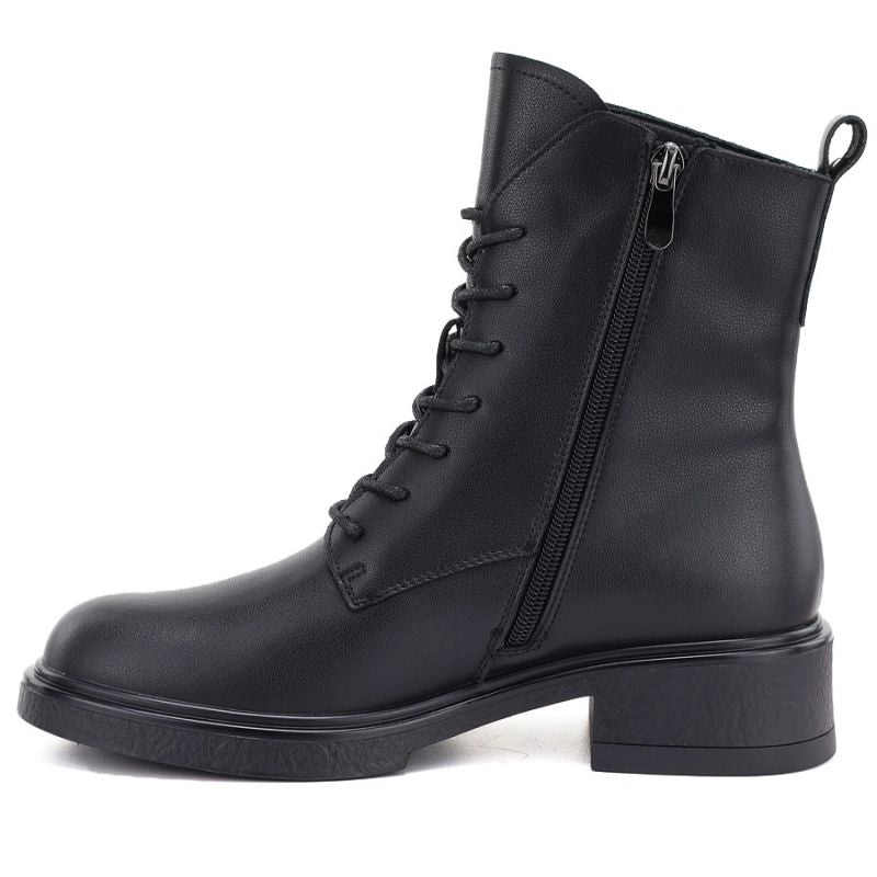 Women's leather ankle boots, black, D&A S.Barski MK62-7014
