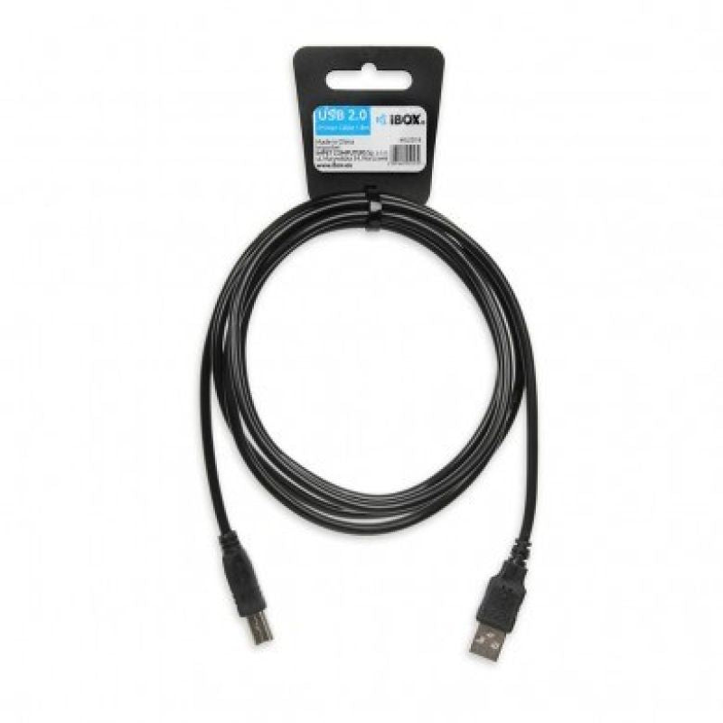 IBOX USB 2.0 AB M/M 1.8M cable PRINTER IKU2D18 (USB 2.0 type AM - USB 2.0 type BM; 1.8m; black) Kable i adaptery/Kable USB Your Sports Performance