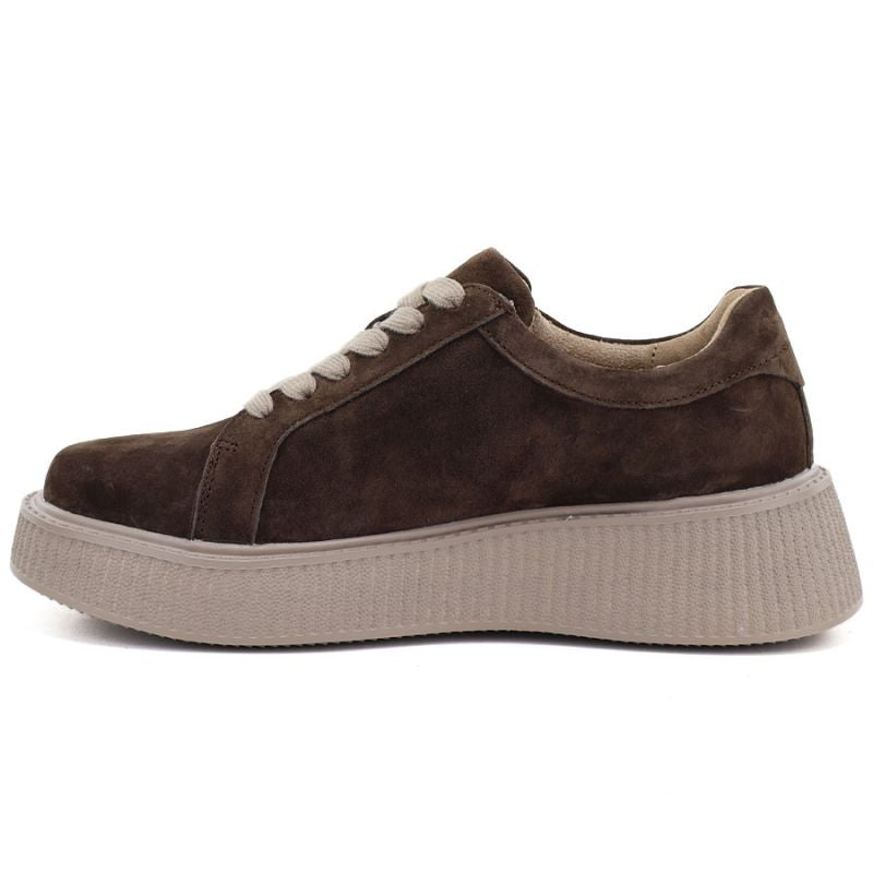 Women's leather suede platform shoes brown Jezzi 26PB18-566