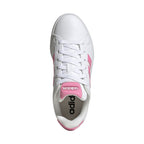 Adidas Grand Court 3.0 kids' shoes white and pink HP3528