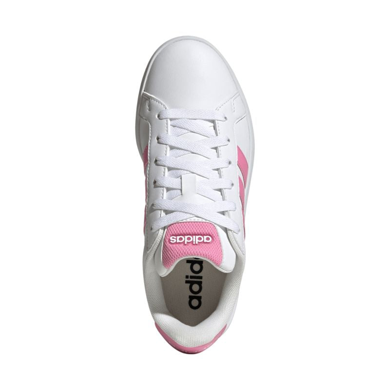 Adidas Grand Court 3.0 kids' shoes white and pink HP3528