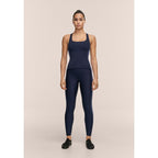 CASALL Women's Shaped Block Built in Bra Tank Navy Blue