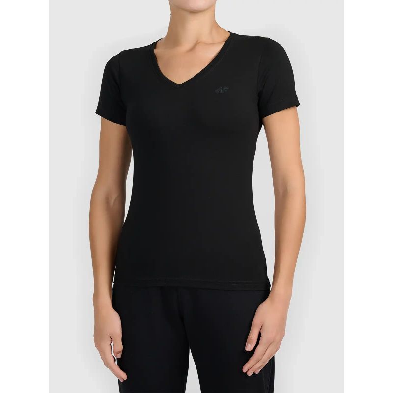 Women's basic V-neck T-shirt 4F 4FWMM00TTSHF3307-20S *Kategoria tymczasowa Your Sports Performance
